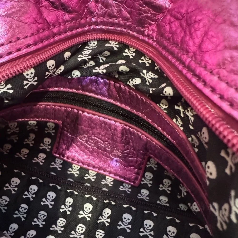 Rare Ed Hardy Large‎ Tye Dye Hobo Metallic Crystal Tattoo. Amazing NWOT